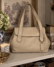 Stunning RARE 90s Vintage Coach Riverside Bag W Original Tag In Color Bone picture