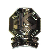 Vtg. KAISER Steel Badge Together We Build with Safety Medal Medallion Fontana CA picture