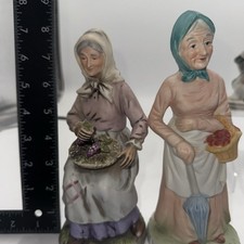 Vtg Homco #1433 UCGC Taiwan Porcelain Granny Figurines Grapes Lot READ picture