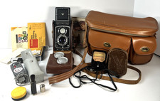 Rolleicord Camera, DBP DBGM, Franke & Heidecke Leather Case And Extras Working picture