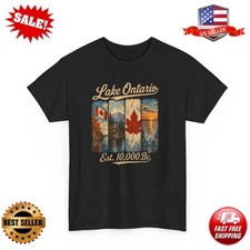 Lake Ontario Est 10000 BC Vintage Canada Maple Leaf Unisex T-Shirt picture
