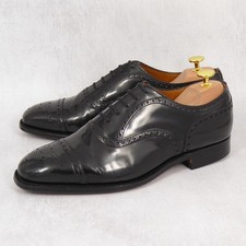 UK 7,5 F - Church's Diplomat Black Polished Binder Oxford Brogue Shoes Churchs picture