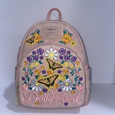 NEW Dollywood Loungefly Pink Butterfly Backpack Purse Rainbow Dolly Parton picture