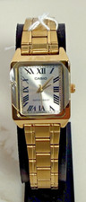 Casio LTP-V007G-9B Women's Rectangular Gold Tone Roman Gold Dial Dress Watch NIB picture