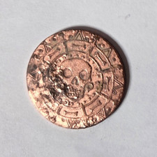 Pirate Skull Doubloon Copper Souvenir Token 26mm picture