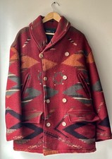 Vintage Polo Ralph Lauren Wool Quilted Aztec Jacket Red Men's Medium picture