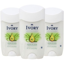 Pack of 3x Ivory Gentle Aluminum-Free Deodorant, Hint of Aloe, 2.4 oz picture