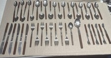 Vintage Northland Anticipation Teak Handled Flatware Japan 43 Pc Beautiful picture