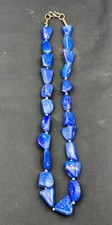 Antique Ancient near eastern natural lapis lazuli stone beads necklace picture