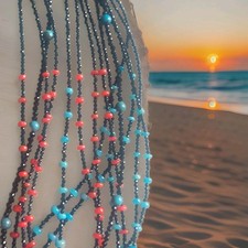 Black Spinel Ethiopian Opal/Turq Beaded Necklace Set (3), NWT,2 Triple, 925SS picture