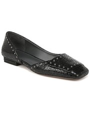 Franco Sarto Women's Tracy Square Toe Flat Ballet Black Embellished picture