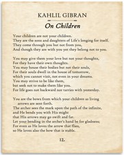 Kahlil Gibran - On Children - 11x14 Unframed Typography Book Page Print - Decor picture