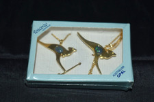 Vintage TOSCOW Australia Opal Kangaroos Gold Tone Stick Pin  & Cap Chain Triplet picture