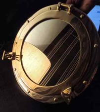 Window & Wall Porthole Nautical Antique Brass Mirror 12 inch Ship Boat Décor picture
