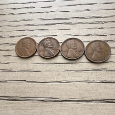 Lot of 4 Lincoln Wheat Small Cents 1920 1927 1929 1956 Copper Circulated picture