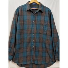 Pendleton Lodge Shirt 100% Virgin Wool Size X Large Check Plaid picture