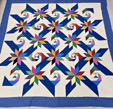 Handmade Beautiful Queen Patchwork Star Pattern Quilt Multicolor Cotton picture