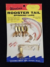 Vintage Worden's Rooster Tail Spinner Display Card  1/16 oz Brown with 5 Lures picture