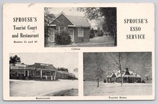 Sprouse's Esso Gas Station Postcard Tourist Court Restaurant Dillwyn Virginia VA picture