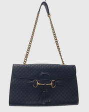 GUCCI Emily Microguccissima Chain Shoulder Bag Navy Leather 449635 Authentic picture