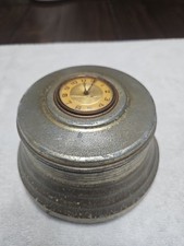 VTG 1940’s Aluminum Desk Top Clock (Works) w/ Powder Music Box (Not Working) 59 picture