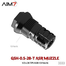 AIM7 Gsh-0.5-28T ASR Muzzle Brake 1/2x28 to 13/16x16 Adapter Mount .223 5.56 9mm picture