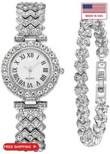 Women Diamond Watchs Luxury Fashion Ladies Bangle Bracelet Set Wrist Watch Femal picture