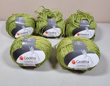 Lot of 5 Gedifra Samina Wool Nylon Green Yarn 04307 picture
