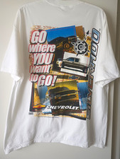 Vintage Chevrolet Silverado Graphic Logo T-Shirt Men's Cotton Crew Neck White XL picture