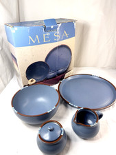 Dansk MESA SKY BLUE  5 Pc Completer Set New in Box Bowl Chop Plate Creamer Sugar picture