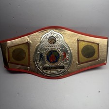TITLE BOXING Gold Flash Championship Title Belt Red Trophy Award Collectible picture