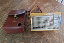 Vtg Emerson 911 Eldorado Transistor Radio Gold Yellow Nevabreak W Leather Case picture