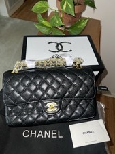 CHANEL Classic Flap Shoulder Bag Medium Caviar Black NEW W/ Box picture