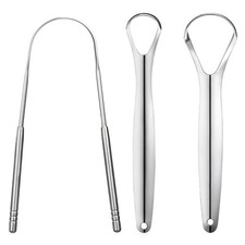 3 PCS Metal Tongue Scraper, Scrapers for Adults, Stainless Steel...  picture