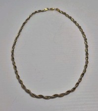 Vtg Multi Two Tone Twist Twisted Snake Chain Necklace 22