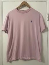 Polo Ralph Lauren Classic Fit Pink Crew Neck Logo Cotton Tee Men's Size S picture