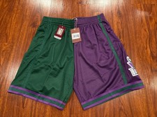 1996 Mitchell & Ness Men’s Milwaukee Bucks Split Jersey Shorts XL NBA picture