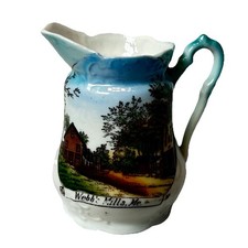 WEBBS MILLS MAINE ME Antique Souvenir PAINTED CLARENCE WINSLOW TRINKET CREAMER picture