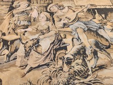 Antique French Tapestry 5'6'' x 4'' French Handmade Aubusson Dancing Scene picture