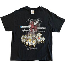 2003 Metallica Summer Sanitarium Tour Tee Linkin Park Deftones Limp Bizkit XL picture