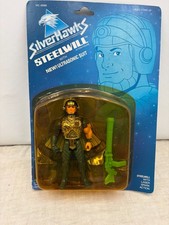 Vintage 1987 Kenner Silverhawks action figure Steelwill UltraSonic Suit on card picture