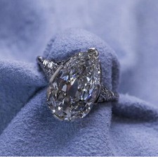 Vintage & Antique 15*10 mm Pear Cut Stone Art Deco Ring in 935 Argentium Silver picture