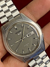 (Serviced) Vintage Seiko 5 Grey Dial Watch 7009 movement mens Watch 37mm- JAPAN picture