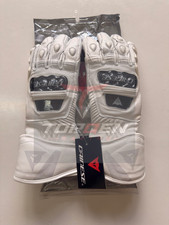 Dainese Druid 3 Inspired Racing White Leather Gloves - All Sizes Available - CE picture