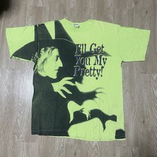 Vintage 1993 The Wizard Of Oz Wicked Witch All Over Print T Shirt picture