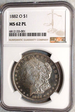 1882 O MORGAN SILVER DOLLAR NGC MS62 PROOFLIKE $1 Coin picture