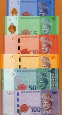 SET Malaysia, 1-5-10-20-50-100 Ringgit, ND (2009-2017),  Sig. 7 and 8 UNC picture