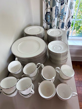 Lenox Federal Platinum Classics Bone China Dinner Set White/Silver, 15 sets picture