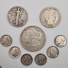 2.60 Face Value 90% Junk US Silver Mixed Lot $1 Morgan Dollar Halfs Dimes SM-iA4 picture