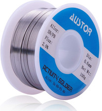 AUSTOR 60-40 Tin Lead Rosin Core Solder Wire for Electrical Soldering (0.6Mm, 10 picture